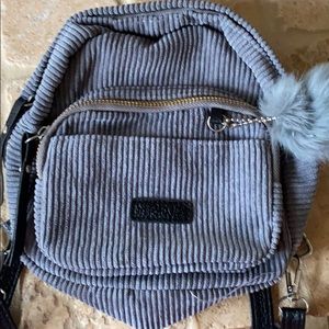 Small ribbed gray backpack